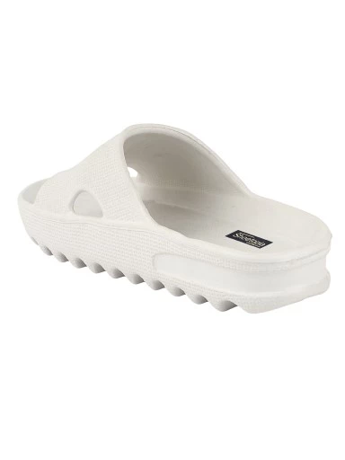 Stylestry Women White Rubber Sliders
