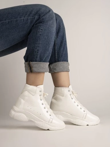 Stylestry Womens & Girls White High-Top Boots
